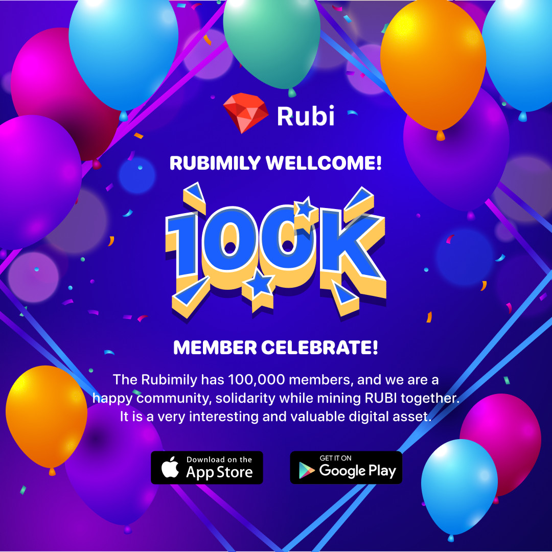 RUBI community celebrate 100,000th miner.