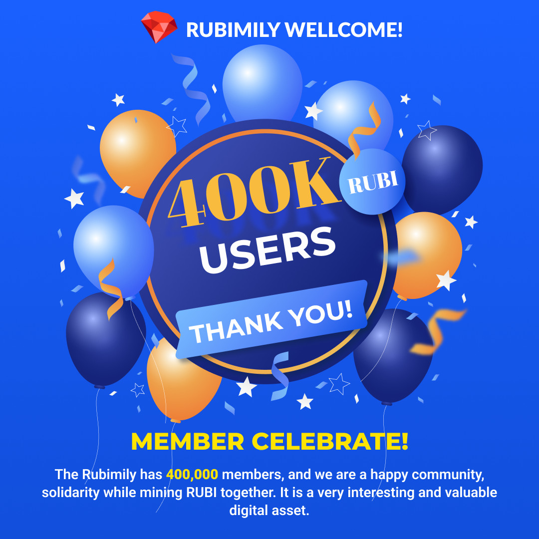 RUBIMILY ✓ WELCOME THE 400,000TH MINER!