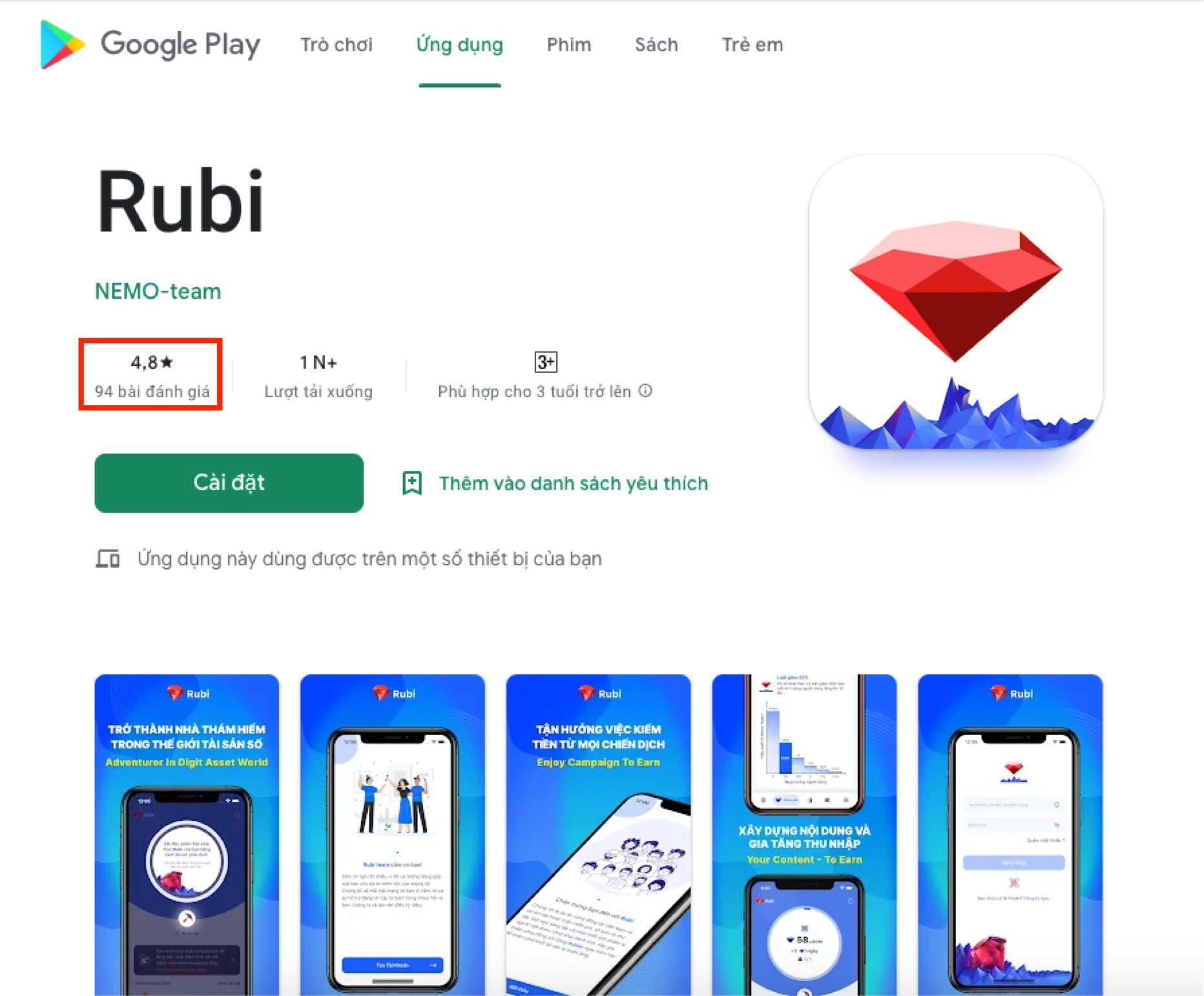 STAR cho RUBI App!